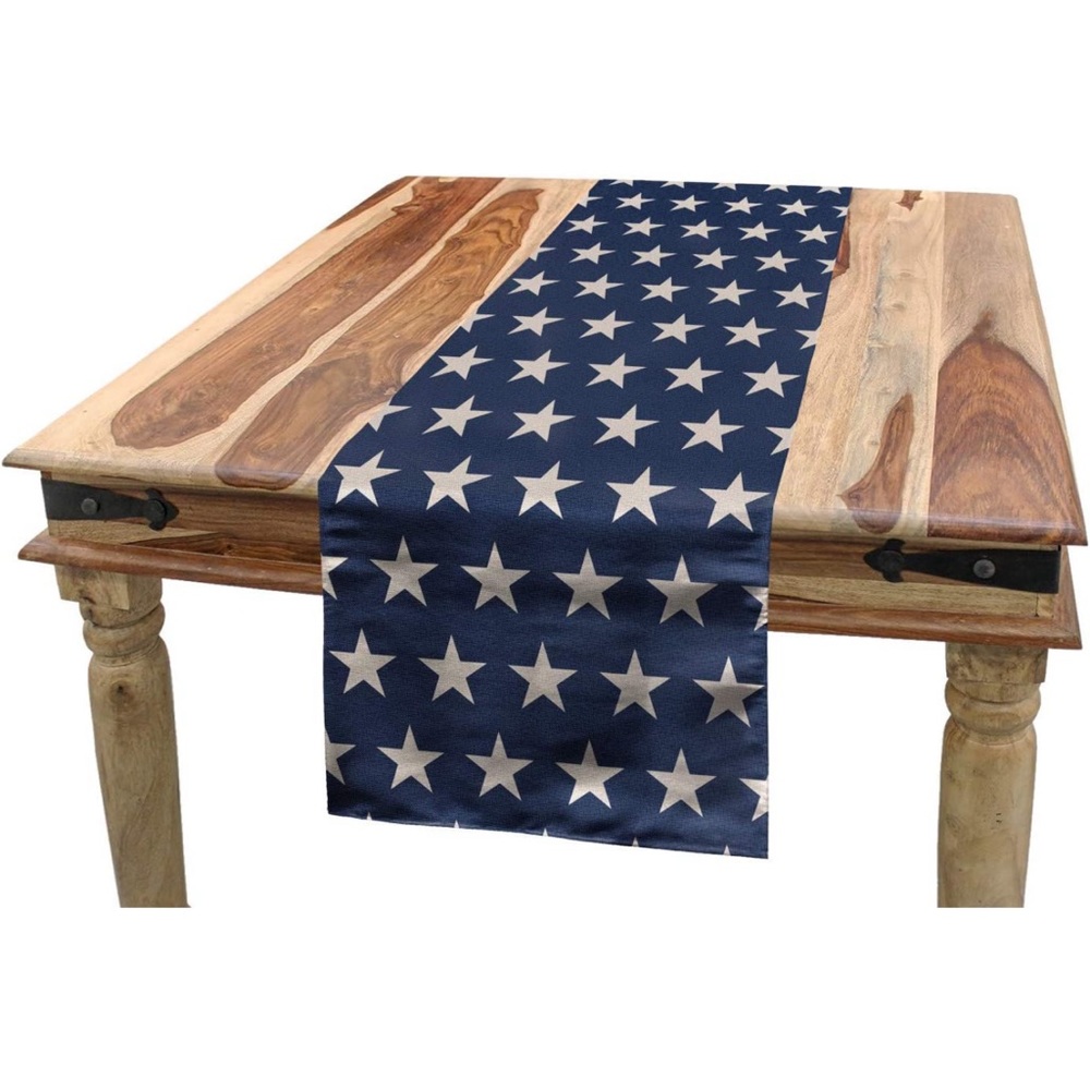 RED & white Star Table Runner, Patriotic Star The American Flag Independence